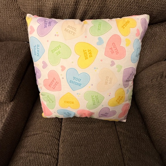 Two Heart Print Valentine Throw Pillows   18 X 18 - Picture 2 of 6